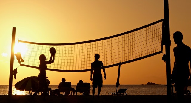 Galloway Holiday Park Beach Games in the sunset