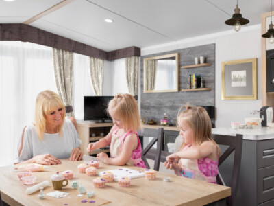 Family inside holiday let