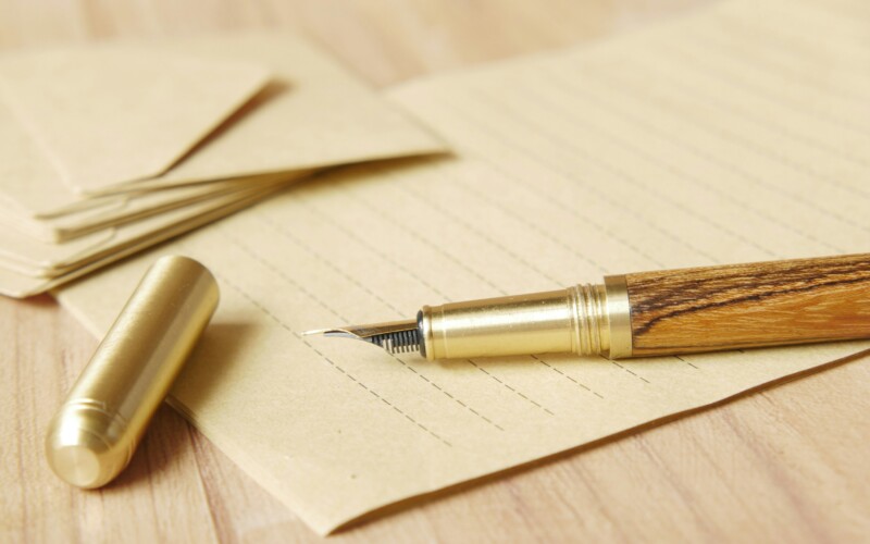 Fountain pen and paper