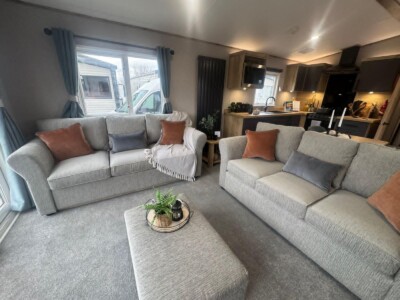 Luxury lounge area with comfortable seating in holiday home - modern interior at Sands of Luce